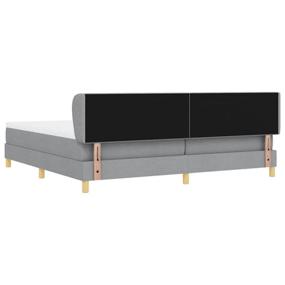 Boks Madrasseng Med Madras Creme 90x200 Cm Stof Lysegrå - Billede 10