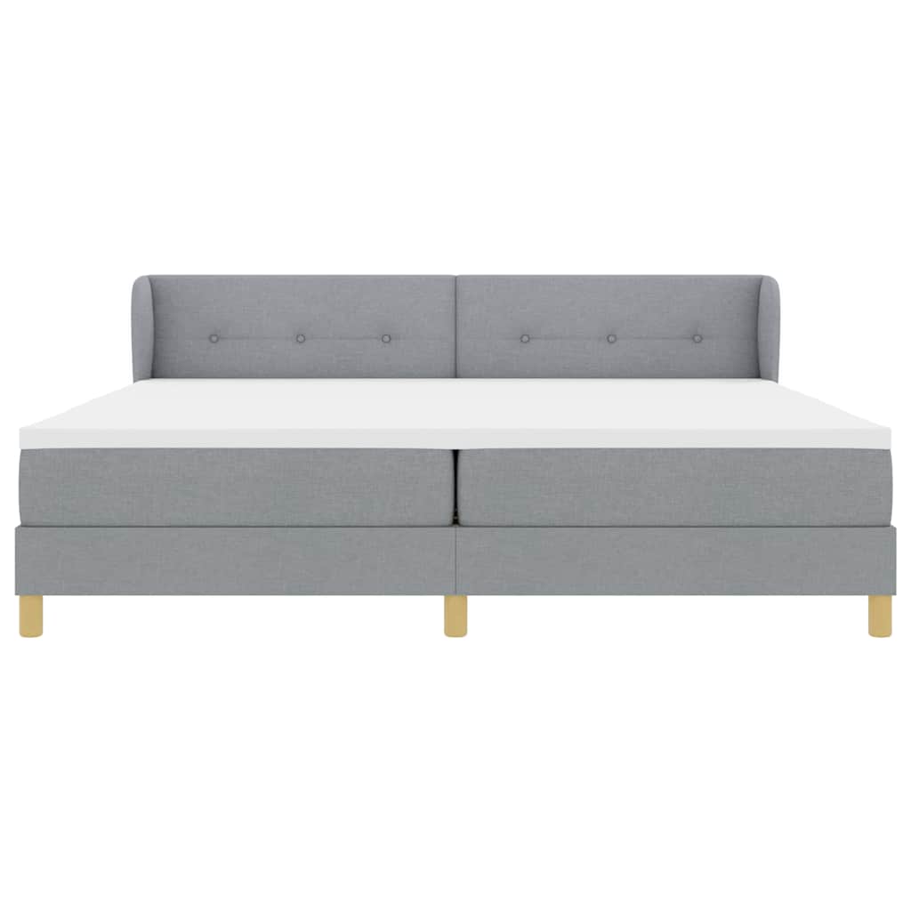 Boks Madrasseng Med Madras Creme 90x200 Cm Stof Lysegrå - Billede 8