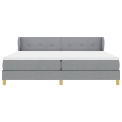 Boks Madrasseng Med Madras Creme 90x200 Cm Stof Lysegrå - Billede 8