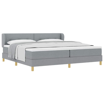 Boks Madrasseng Med Madras Creme 90x200 Cm Stof Lysegrå - Billede 3