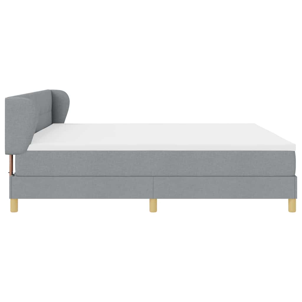 Boks Madrasseng Med Madras Creme 90x200 Cm Stof Lysegrå - Billede 9