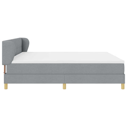 Boks Madrasseng Med Madras Creme 90x200 Cm Stof Lysegrå - Billede 9