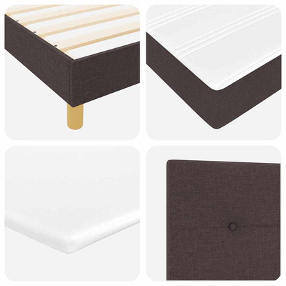 Boks Madrasseng Med Madras Creme 90x200 Cm Stof Mørkebrun - Billede 11