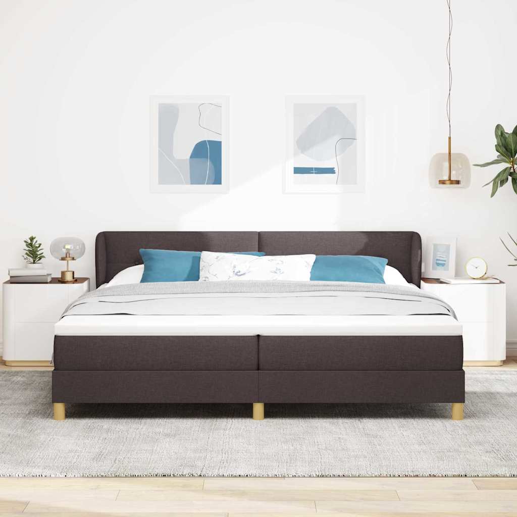 Boks Madrasseng Med Madras Creme 90x200 Cm Stof Mørkebrun - Billede 5