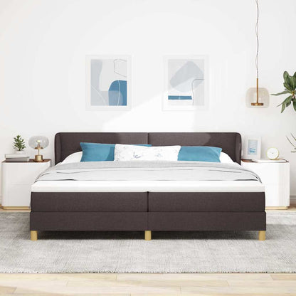 Boks Madrasseng Med Madras Creme 90x200 Cm Stof Mørkebrun - Billede 5