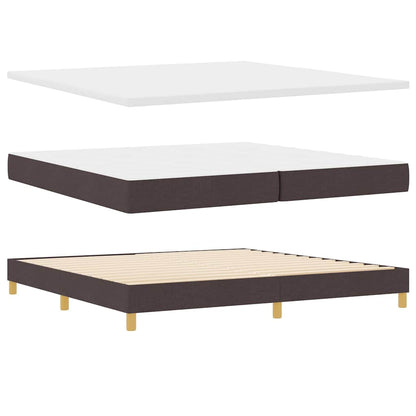Boks Madrasseng Med Madras Creme 90x200 Cm Stof Mørkebrun - Billede 2