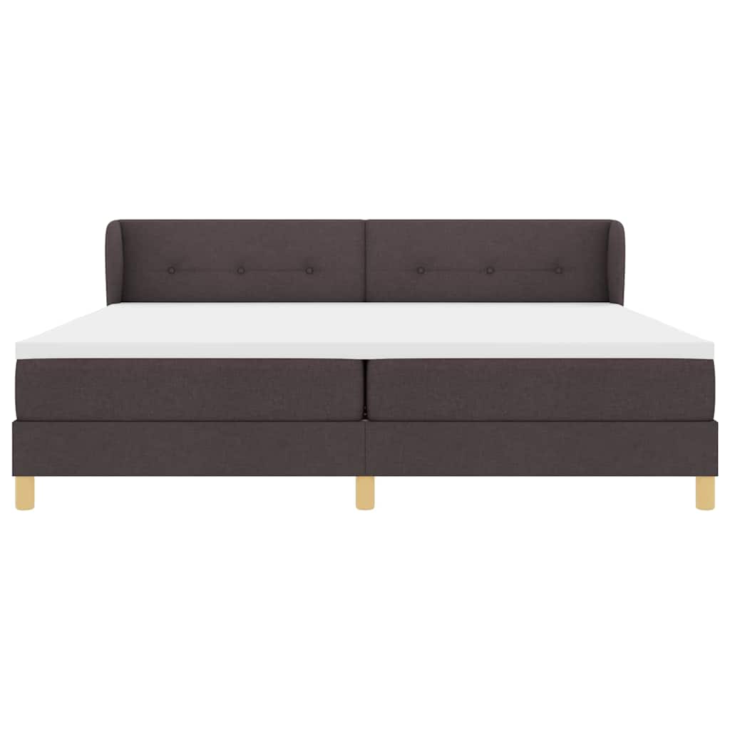 Boks Madrasseng Med Madras Creme 90x200 Cm Stof Mørkebrun - Billede 8
