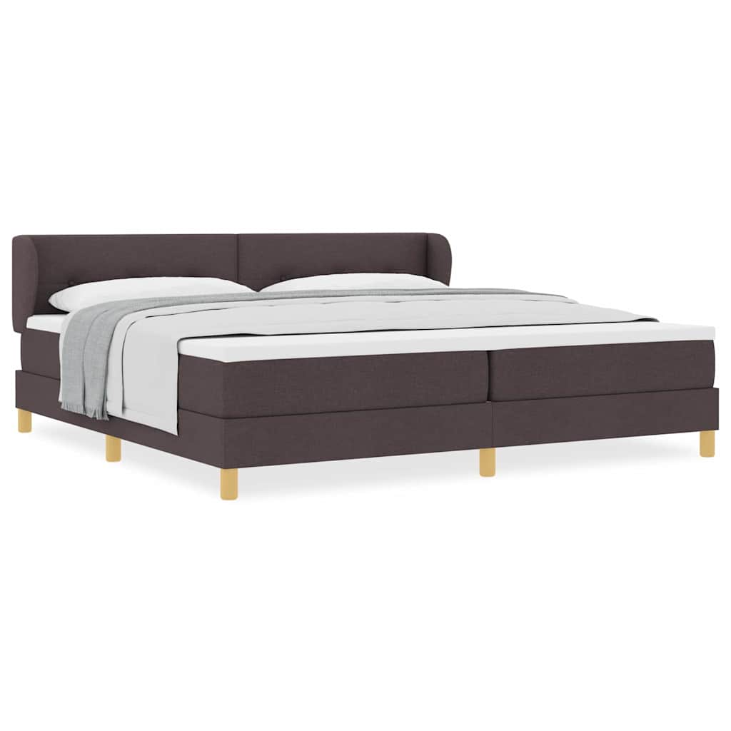 Boks Madrasseng Med Madras Creme 90x200 Cm Stof Mørkebrun - Billede 4