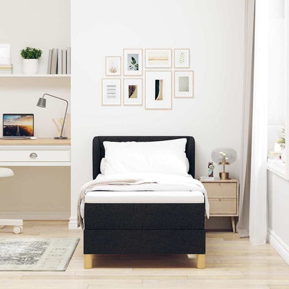 Boks Madrasseng Med Madras Creme 90x200 Cm Stof Med Madras Sort - Billede 5