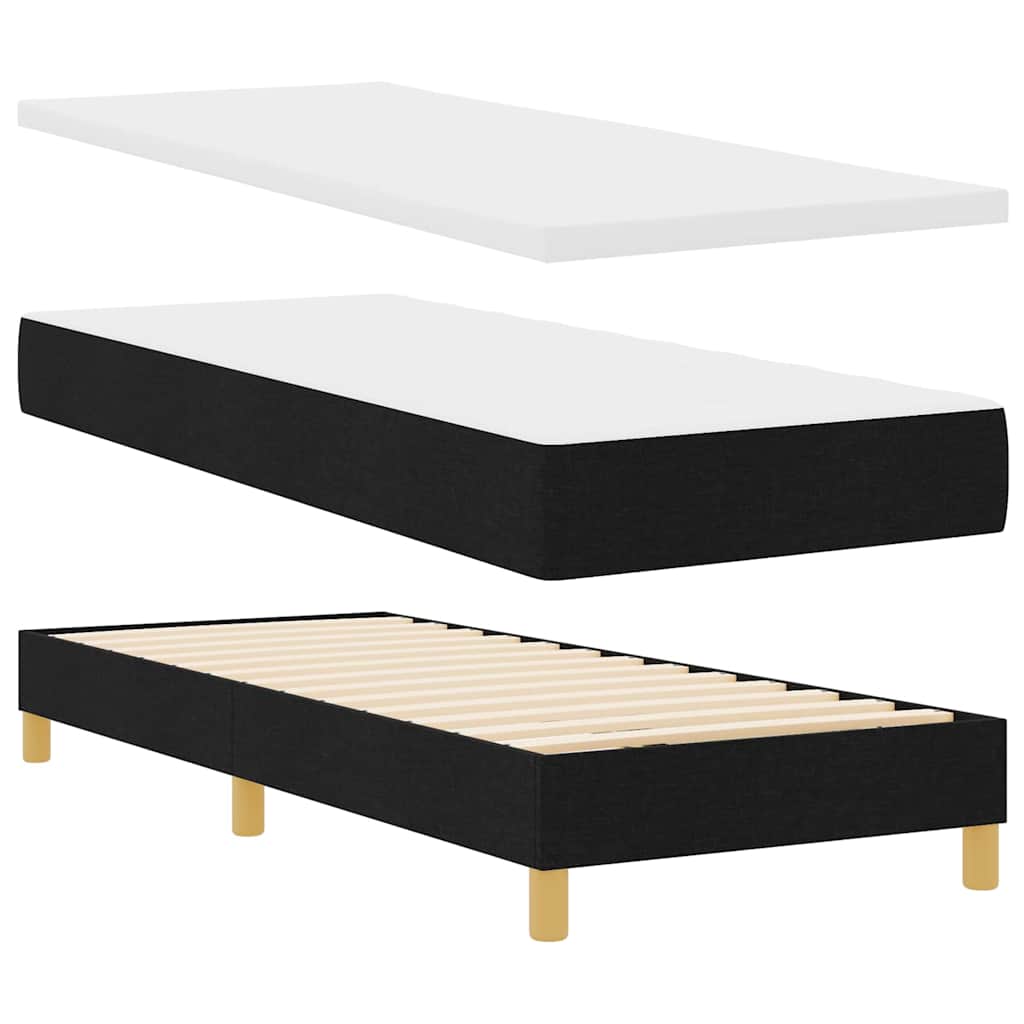 Boks Madrasseng Med Madras Creme 90x200 Cm Stof Med Madras Sort - Billede 2