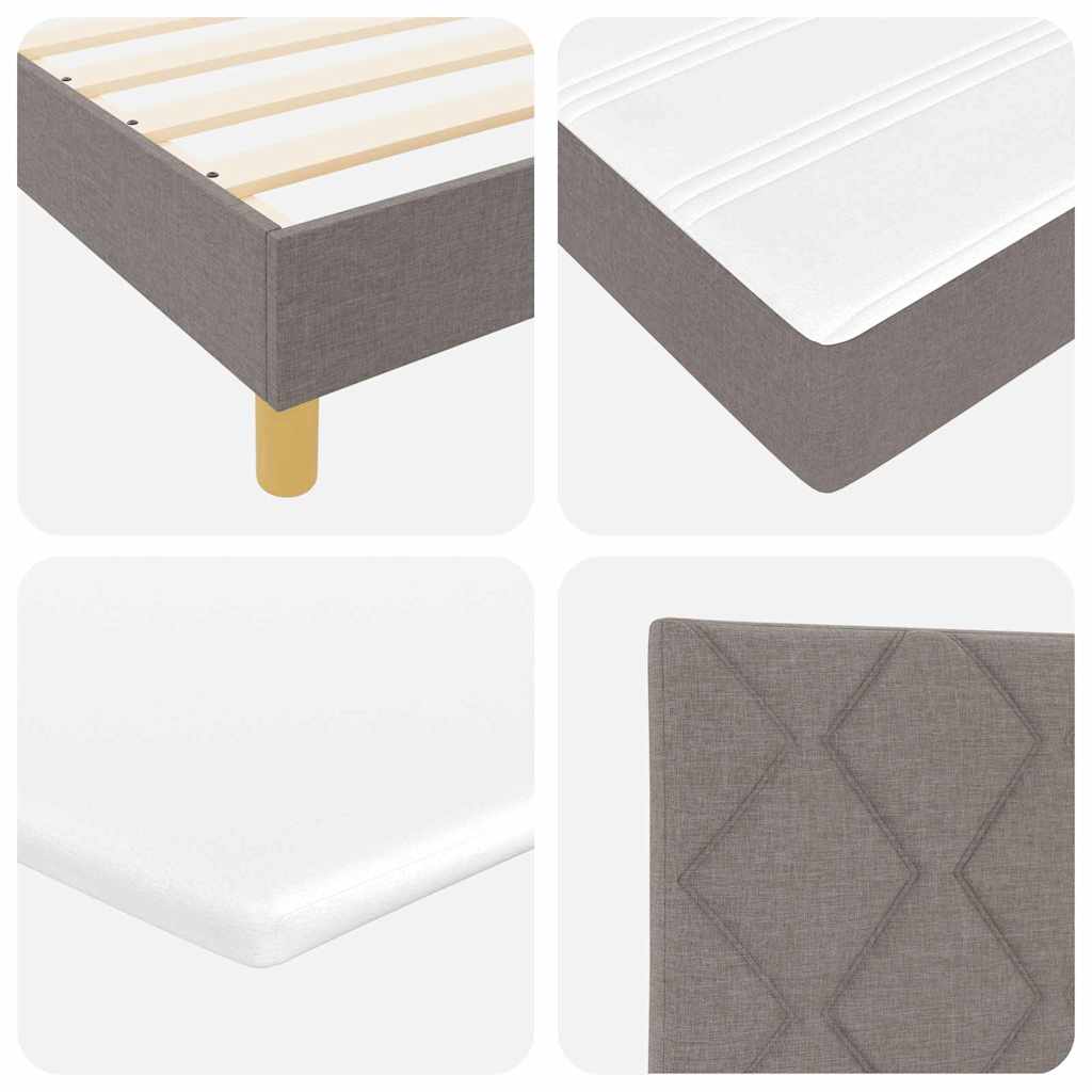 Boks Madrasseng Med Madras Creme 90x200 Cm Stof Gråbrun - Billede 11