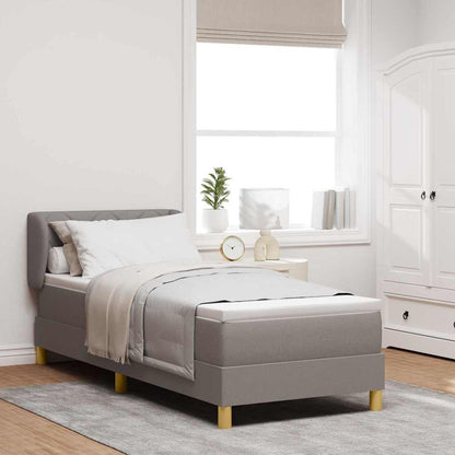 Boks Madrasseng Med Madras Creme 90x200 Cm Stof Gråbrun - Hovedbillede