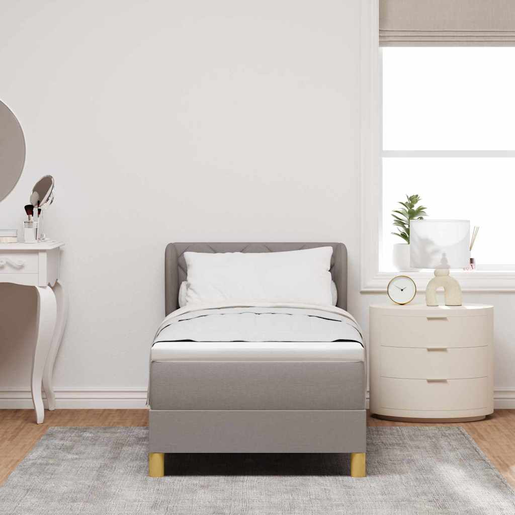 Boks Madrasseng Med Madras Creme 90x200 Cm Stof Gråbrun - Billede 5