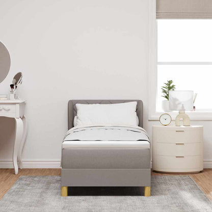 Boks Madrasseng Med Madras Creme 90x200 Cm Stof Gråbrun - Billede 5