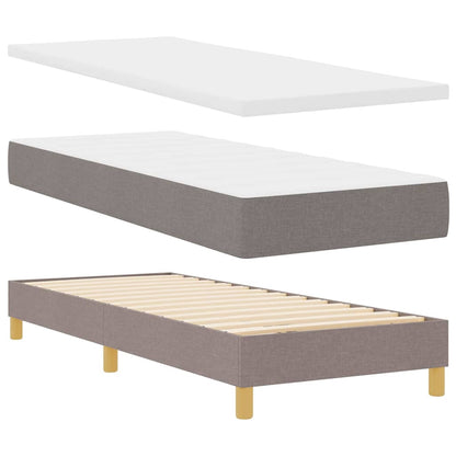 Boks Madrasseng Med Madras Creme 90x200 Cm Stof Gråbrun - Billede 2