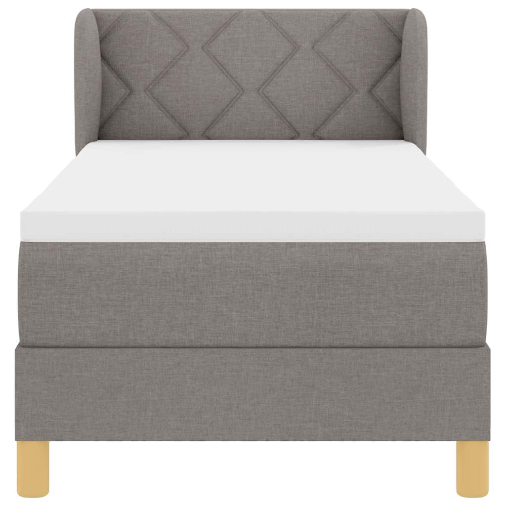 Boks Madrasseng Med Madras Creme 90x200 Cm Stof Gråbrun - Billede 8