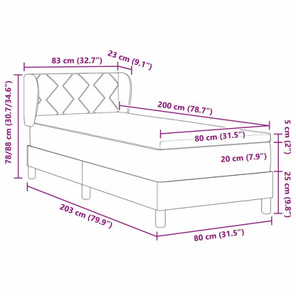 Boks Madrasseng Med Madras Creme 90x200 Cm Stof Gråbrun - Billede 13