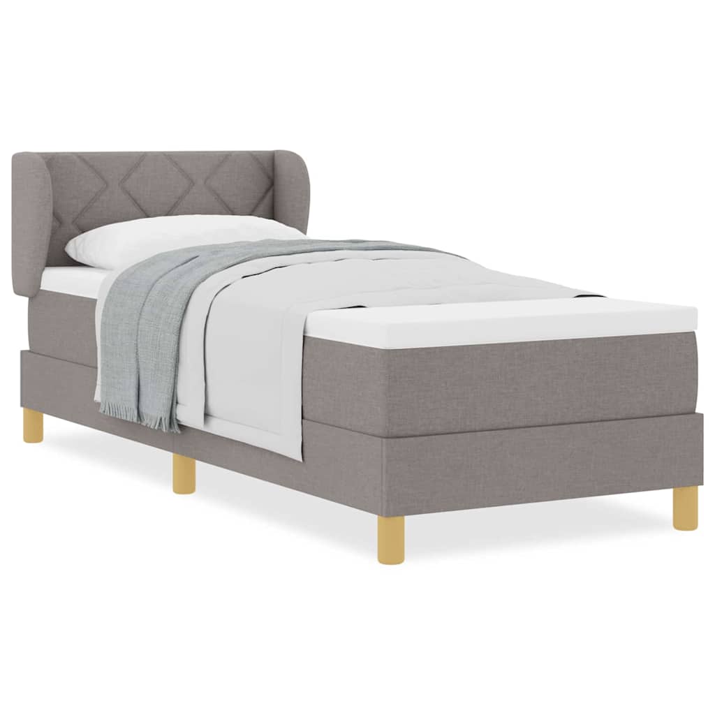 Boks Madrasseng Med Madras Creme 90x200 Cm Stof Gråbrun - Billede 4