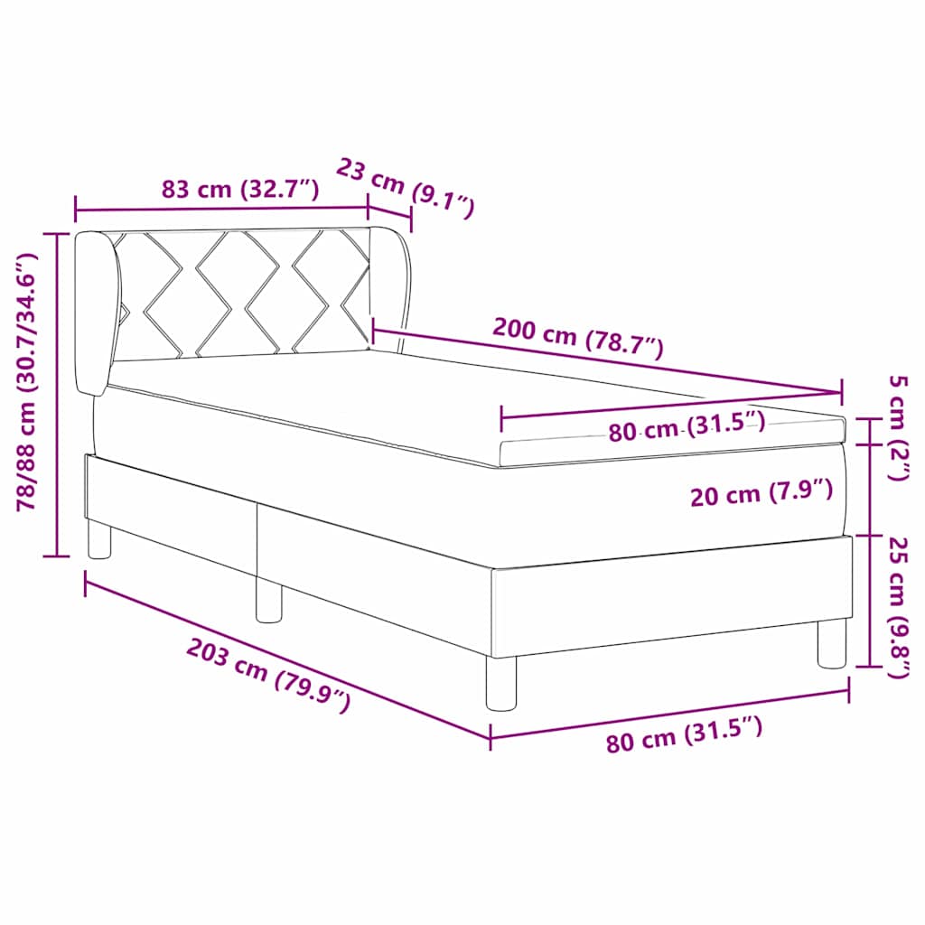 Box Spring Seng Med Hovedgærde Stof - Billede 12