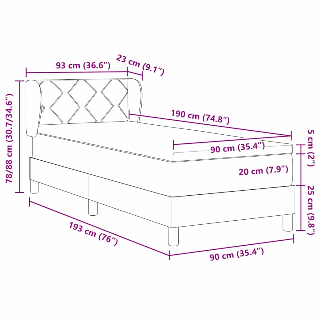 Boks Madrasseng Med Madras Creme 90x200 Cm Stof Creme - Billede 13