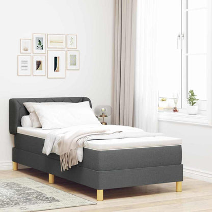 Boks Madrasseng Med Madras Creme 90x200 Cm Stof Mørkegrå - Hovedbillede
