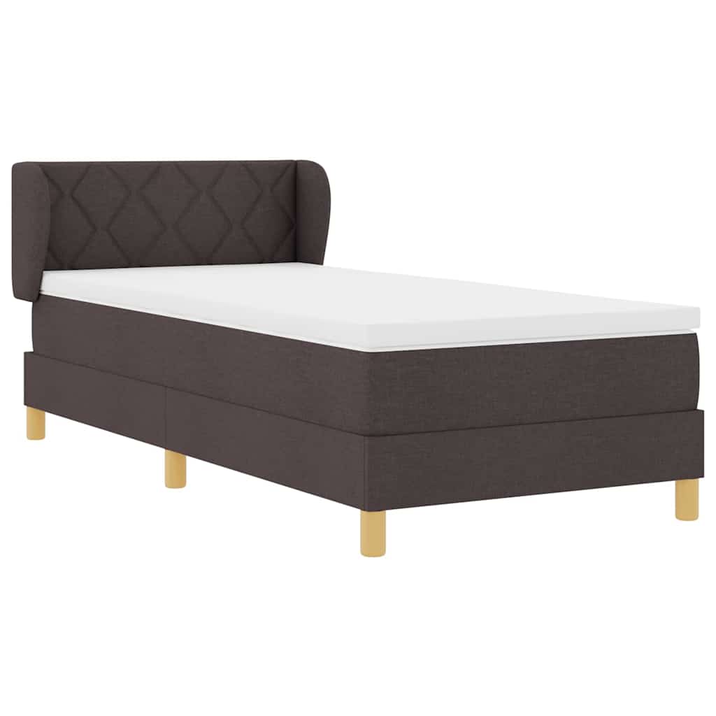 Boks Madrasseng Med Madras Creme 90x200 Cm Stof Mørkebrun - Billede 7