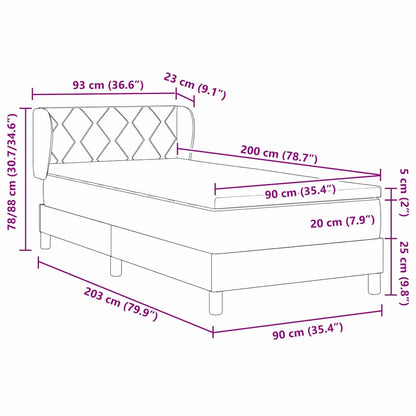 Boks Madrasseng Med Madras Creme 90x200 Cm Stof Mørkebrun - Billede 13