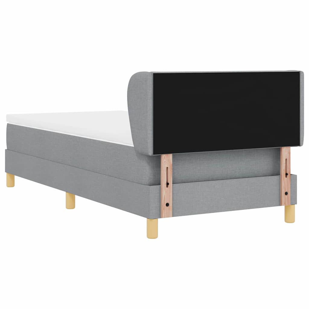Boks Madrasseng Med Madras Creme 90x200 Cm Stof Lysegrå - Billede 10