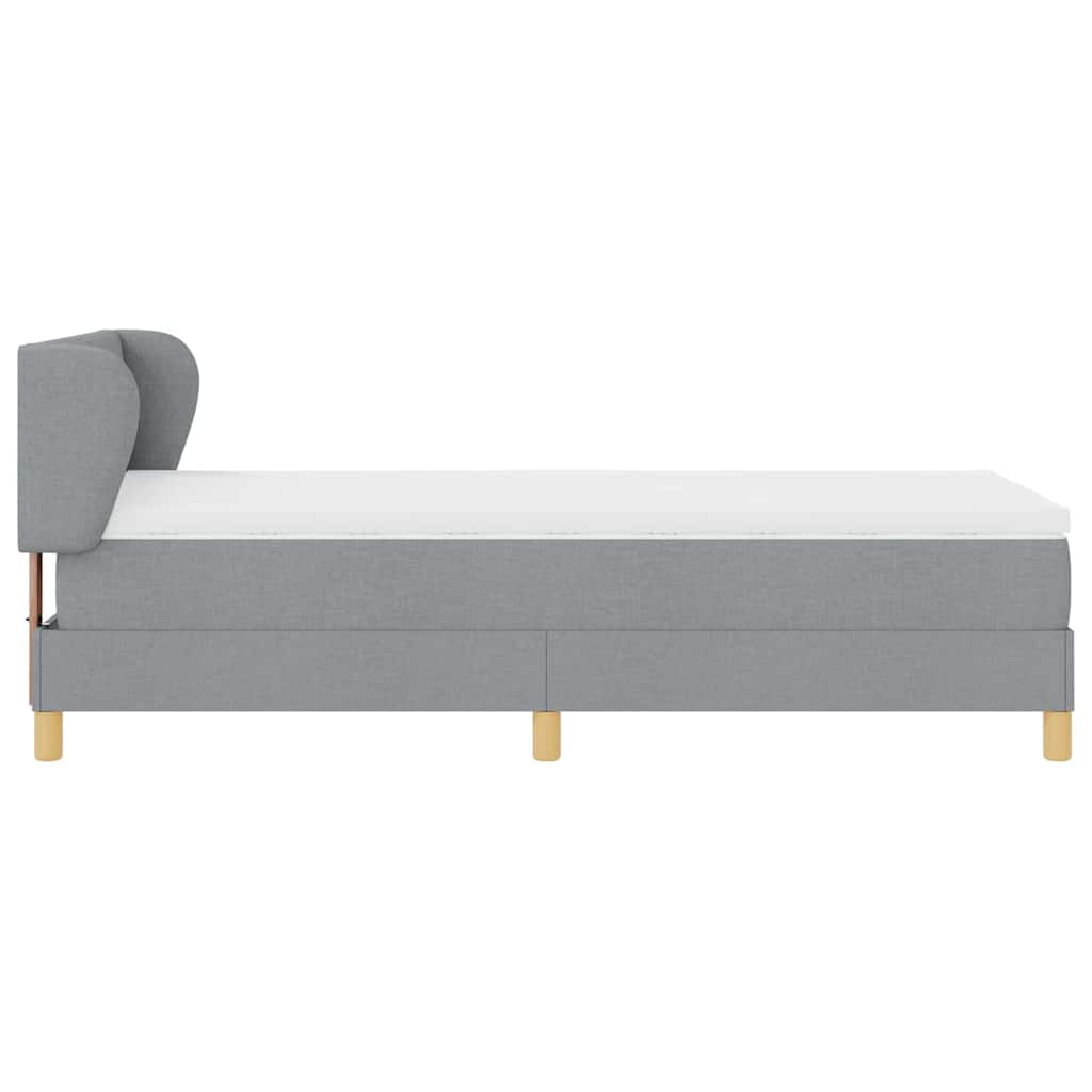 Boks Madrasseng Med Madras Creme 90x200 Cm Stof Lysegrå - Billede 9