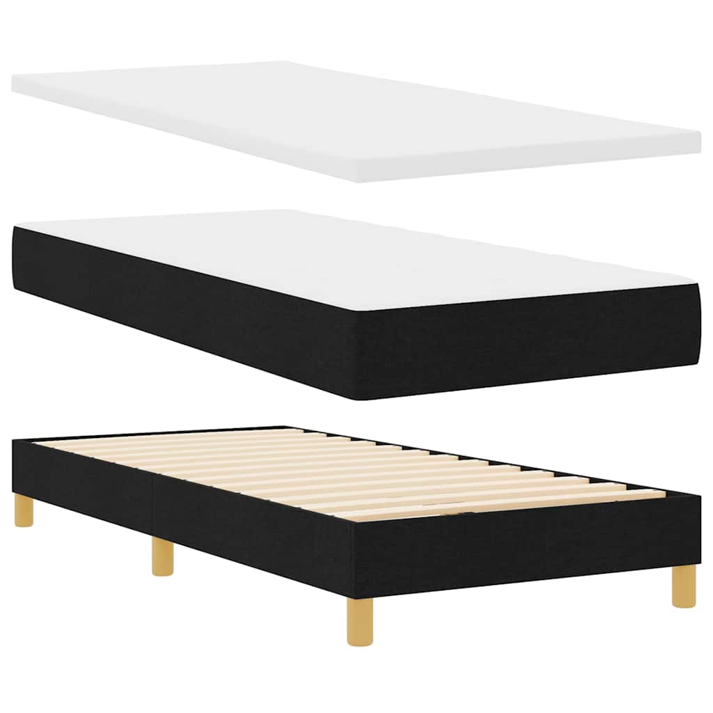 Boks Madrasseng Med Madras Creme 90x200 Cm Stof Med Madras Sort - Billede 2