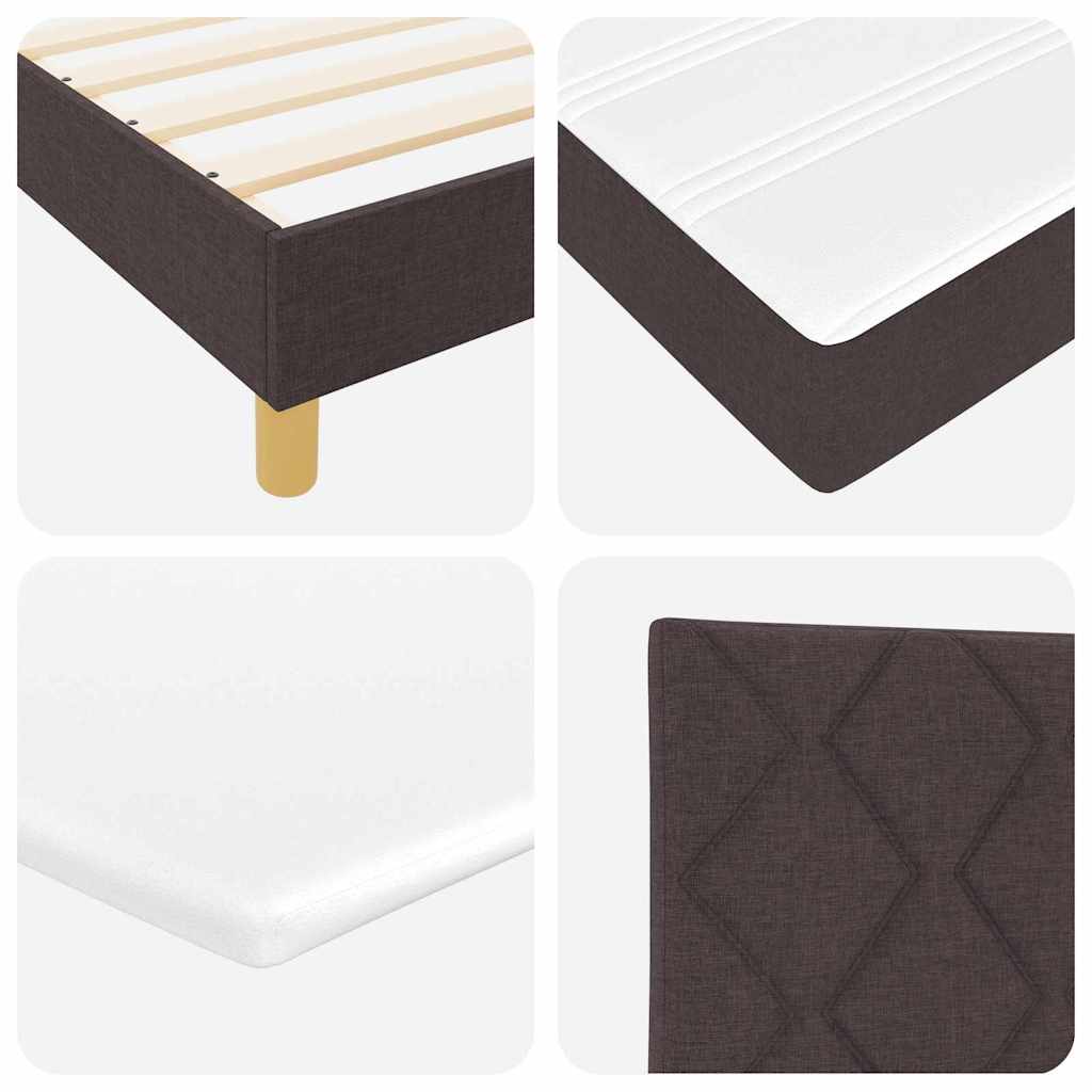 Boks Madrasseng Med Madras Creme 90x200 Cm Stof Mørkebrun - Billede 11