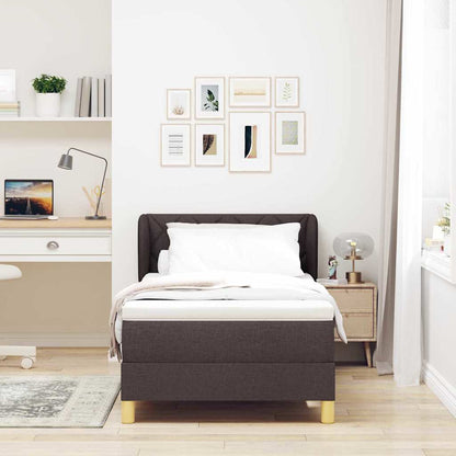 Boks Madrasseng Med Madras Creme 90x200 Cm Stof Mørkebrun - Billede 5