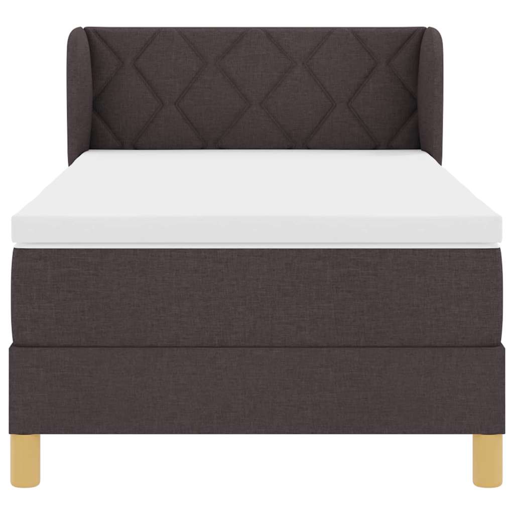 Boks Madrasseng Med Madras Creme 90x200 Cm Stof Mørkebrun - Billede 8