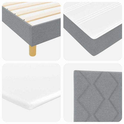 Boks Madrasseng Med Madras Creme 90x200 Cm Stof Lysegrå - Billede 11