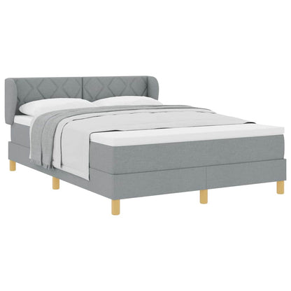 Boks Madrasseng Med Madras Creme 90x200 Cm Stof Lysegrå - Billede 3
