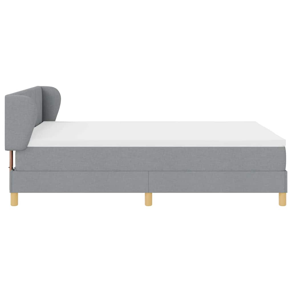 Boks Madrasseng Med Madras Creme 90x200 Cm Stof Lysegrå - Billede 9