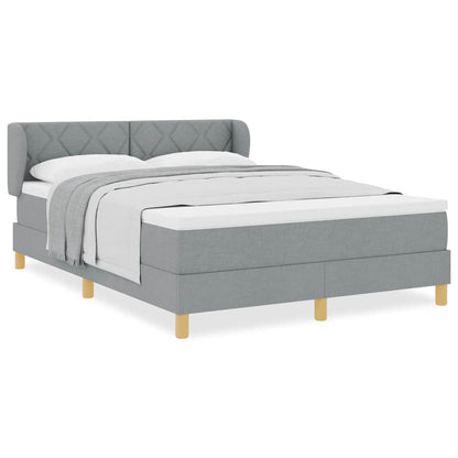 Boks Madrasseng Med Madras Creme 90x200 Cm Stof Lysegrå - Billede 4