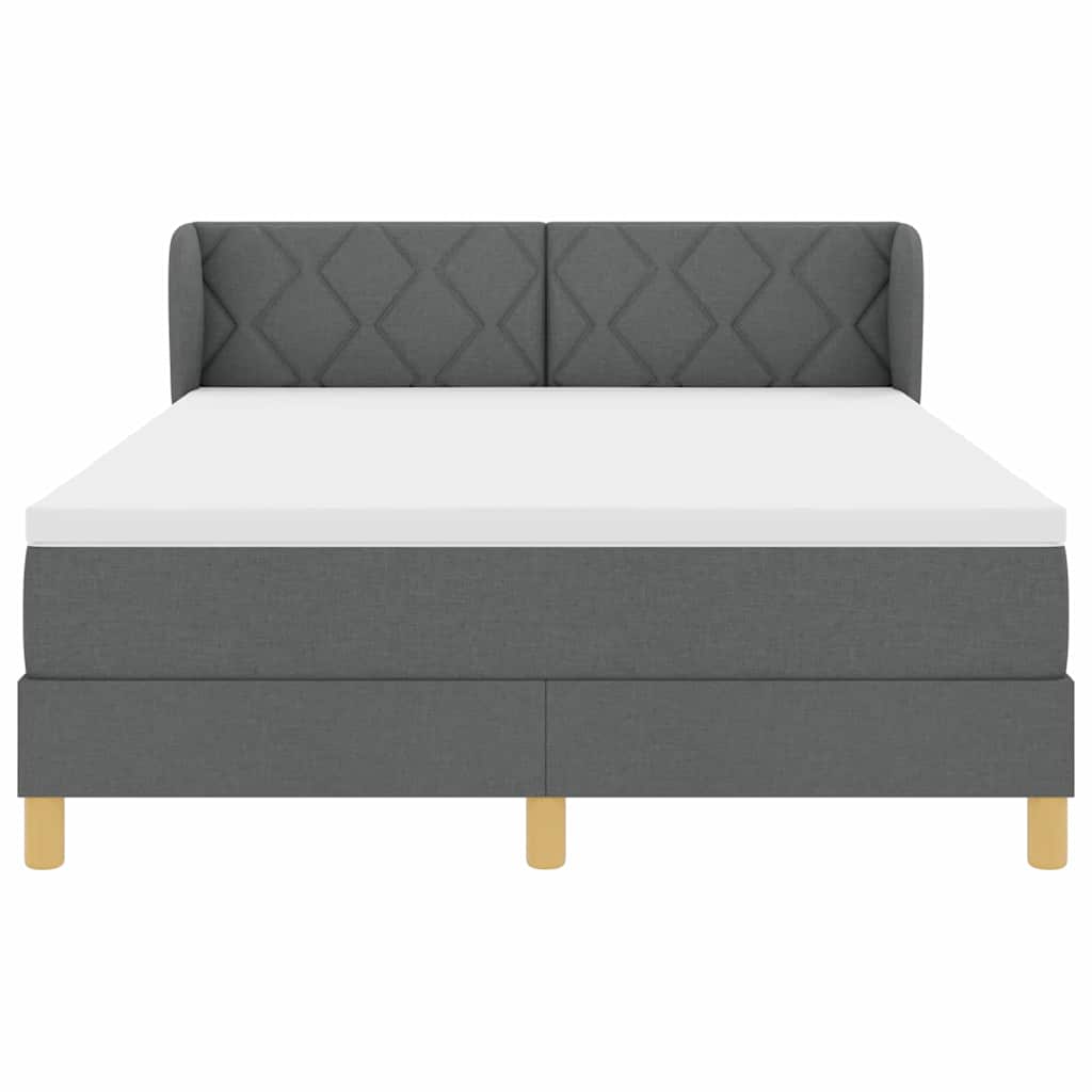 Boks Madrasseng Med Madras Creme 90x200 Cm Stof Mørkegrå - Billede 8
