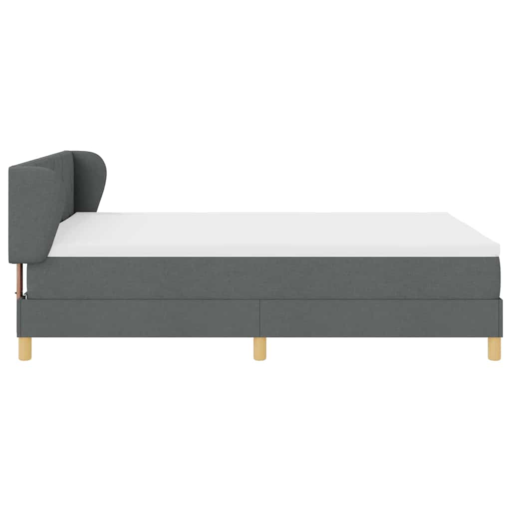 Boks Madrasseng Med Madras Creme 90x200 Cm Stof Mørkegrå - Billede 9