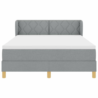 Boks Madrasseng Med Madras Creme 90x200 Cm Stof Lysegrå - Billede 8