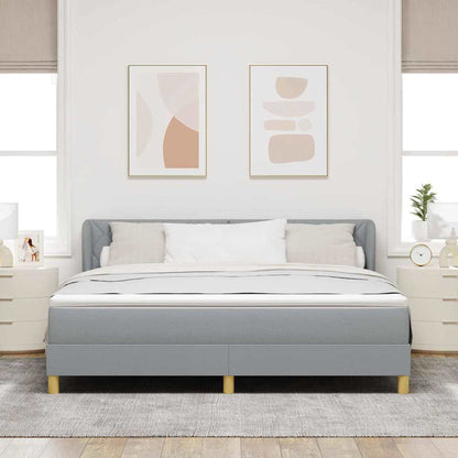 Boks Madrasseng Med Madras Creme 90x200 Cm Stof Lysegrå - Billede 5