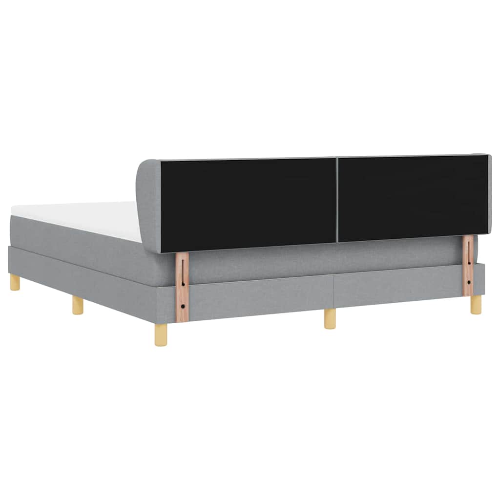 Boks Madrasseng Med Madras Creme 90x200 Cm Stof Lysegrå - Billede 10