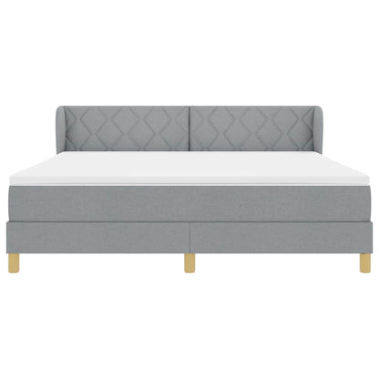 Boks Madrasseng Med Madras Creme 90x200 Cm Stof Lysegrå - Billede 8