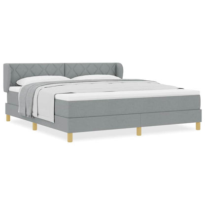 Boks Madrasseng Med Madras Creme 90x200 Cm Stof Lysegrå - Billede 4