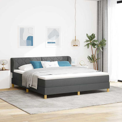 Boks Madrasseng Med Madras Creme 90x200 Cm Stof Mørkegrå - Hovedbillede