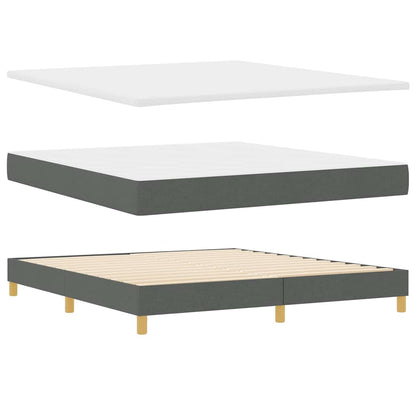 Boks Madrasseng Med Madras Creme 90x200 Cm Stof Mørkegrå - Billede 2