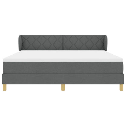 Boks Madrasseng Med Madras Creme 90x200 Cm Stof Mørkegrå - Billede 8
