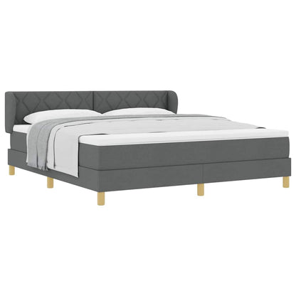 Boks Madrasseng Med Madras Creme 90x200 Cm Stof Mørkegrå - Billede 3