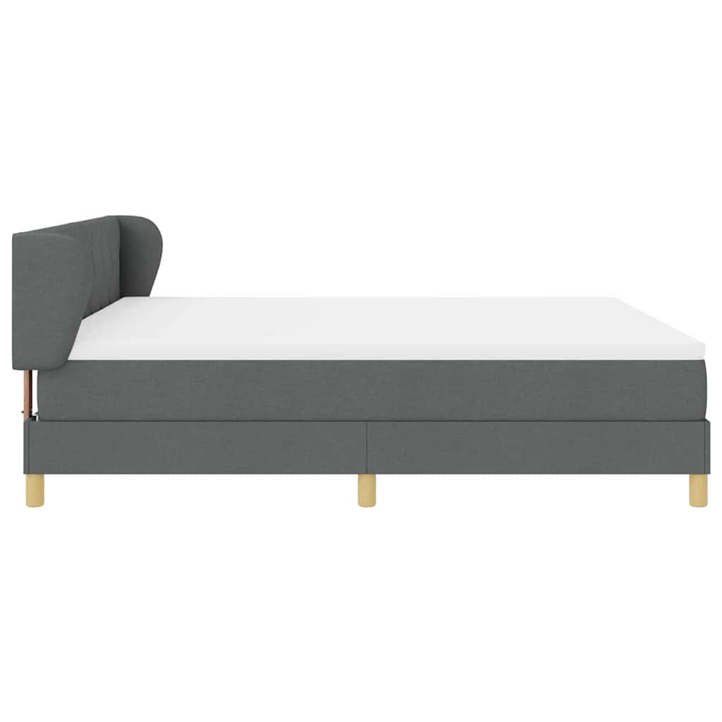 Boks Madrasseng Med Madras Creme 90x200 Cm Stof Mørkegrå - Billede 9
