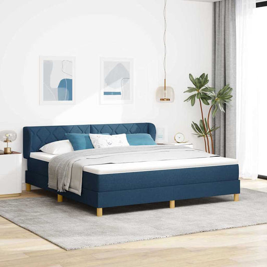 Boks Madrasseng Med Madras Creme 90x200 Cm Stof Med Madras Blå - Hovedbillede